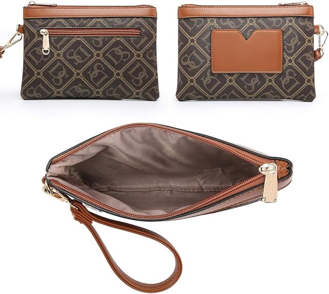 Dasein Handbags for Women Purses Monogram Satchel Purse Large Tote Ladies Handbag Shoulder Bags Top Handle Work Bag 2pcs Set