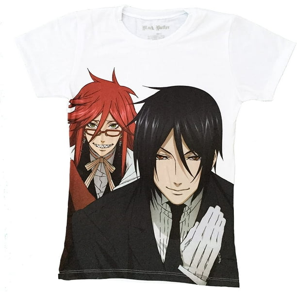 Brand Genki Anime Black Butler Grell And Sebastian Full Jrs T Shirt Medium White Officially Licensed Black Butler Jrs T Shirt By Brand Genki Anime Walmart Com Walmart Com