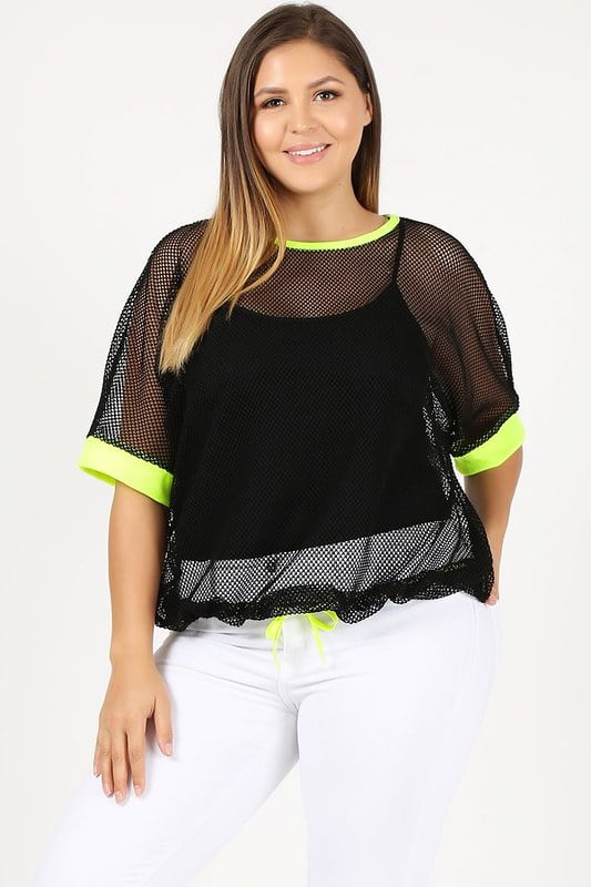 plus size fishnet top