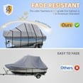 thumbnail image 3 of 900D T Top Boat Cover -Heavy Duty, Waterproof Hard Top Boat Cover, Trailerable Center Console, 22-24' Long, Beam Width Up to 108", Gray, 3 of 7