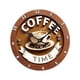 thumbnail image 1 of Reloj de pared moderno con motivo de café, reloj decorativo de madera para salón, silencioso. 30 centímetros, 1 of 7