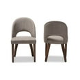 thumbnail image 4 of Baxton Studio Wesley Mid-Century Modern Light Grey Fabric Upholstered Walnut Finished Wood Dining Chair (Set of 2), 4 of 7