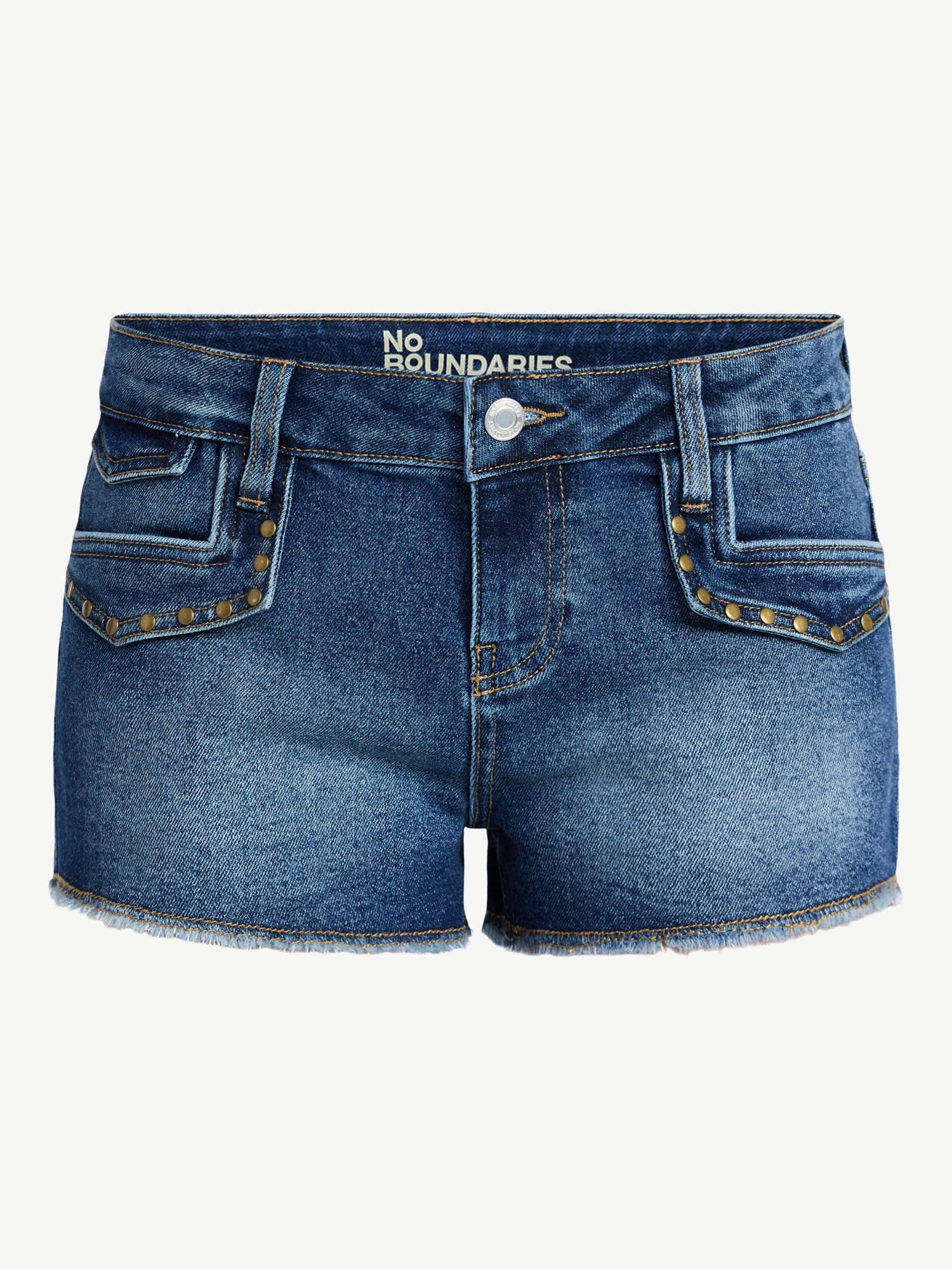 No Boundaries Studded Denim Hot Shorts, 2'' Inseam, Women’s 00-18