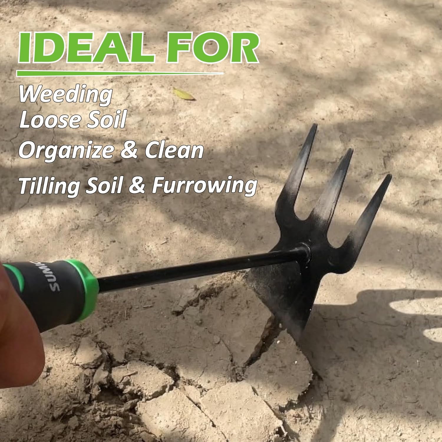 RGHJAR-13.7" Alloy Steel Hoe and Cultivator - Lightweight Hand Tiller for Weeding, Digging, Loosening Soil, and Cultivation
