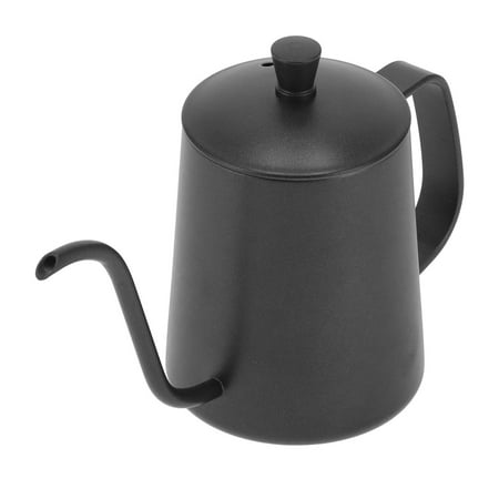 

350ml/12oz Gooseneck Coffee Kettle 304 Stainless Steel Long Spout Tea Pot for Home Kitchen Office Hotel[Black]