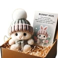 thumbnail image 2 of BESTSKY 2026 New Mini Bunny Hug Cute Easter Gift Plush Bunny in A Box Hugs Positive Bunny Stuffed Animal Rabbit Soft Floppy Easter Ideas Bunnies Basket Stuffers Doll Emotional Support, 2 of 7