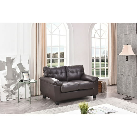 Glory Furniture Gallant Faux Leather Loveseat in Cappuccino
