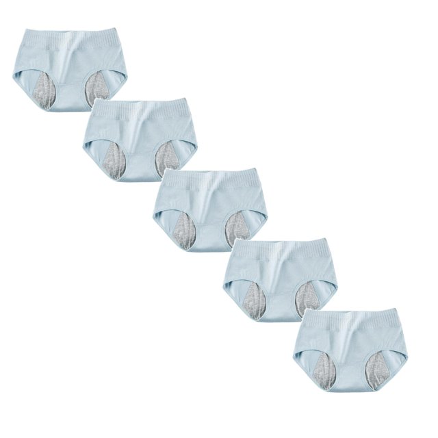 GDREDA Lot de 5 Culottes Menstruelles pour Femmes, Étanches et Confortables, Protection à 4 Couches avec Doublure Qui Évacue l'Humidité / Culottes Menstruelles Réutilisables, Post-Partum et Protection contre les Fuites Urinaires Légères