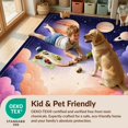 thumbnail image 4 of Design&I 8'x10' Washable Area Rug Extra Large Skid-Resistant Low Profile System Planet Chart With Galaxy Nebula And Learning Star Motifs for Living Room, Family, 4 of 7