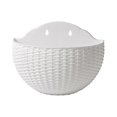 thumbnail image 1 of Imitation Rattan Wall Hanging, Semi-circular Flowerpot Hanging Without Perforation, Hydroponic Flowerpot (white, Large), 1 of 4