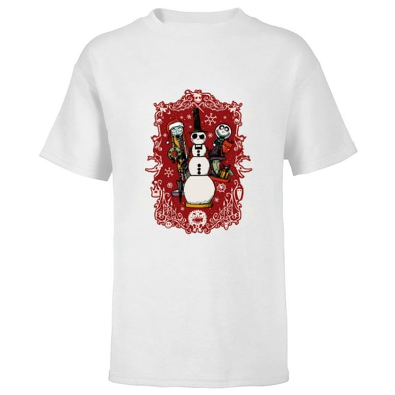 Disney Nightmare Before Christmas Jack Snowman Nutcracker - Short Sleeve T-Shirt for Kids - Customized-White