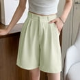 thumbnail image 4 of cfhntfmh Dress Shorts for Women Casual High Waisted Wide Leg Comfy Shorts Knee Length Summer Workwear Clothes with Pockets, 4 of 4