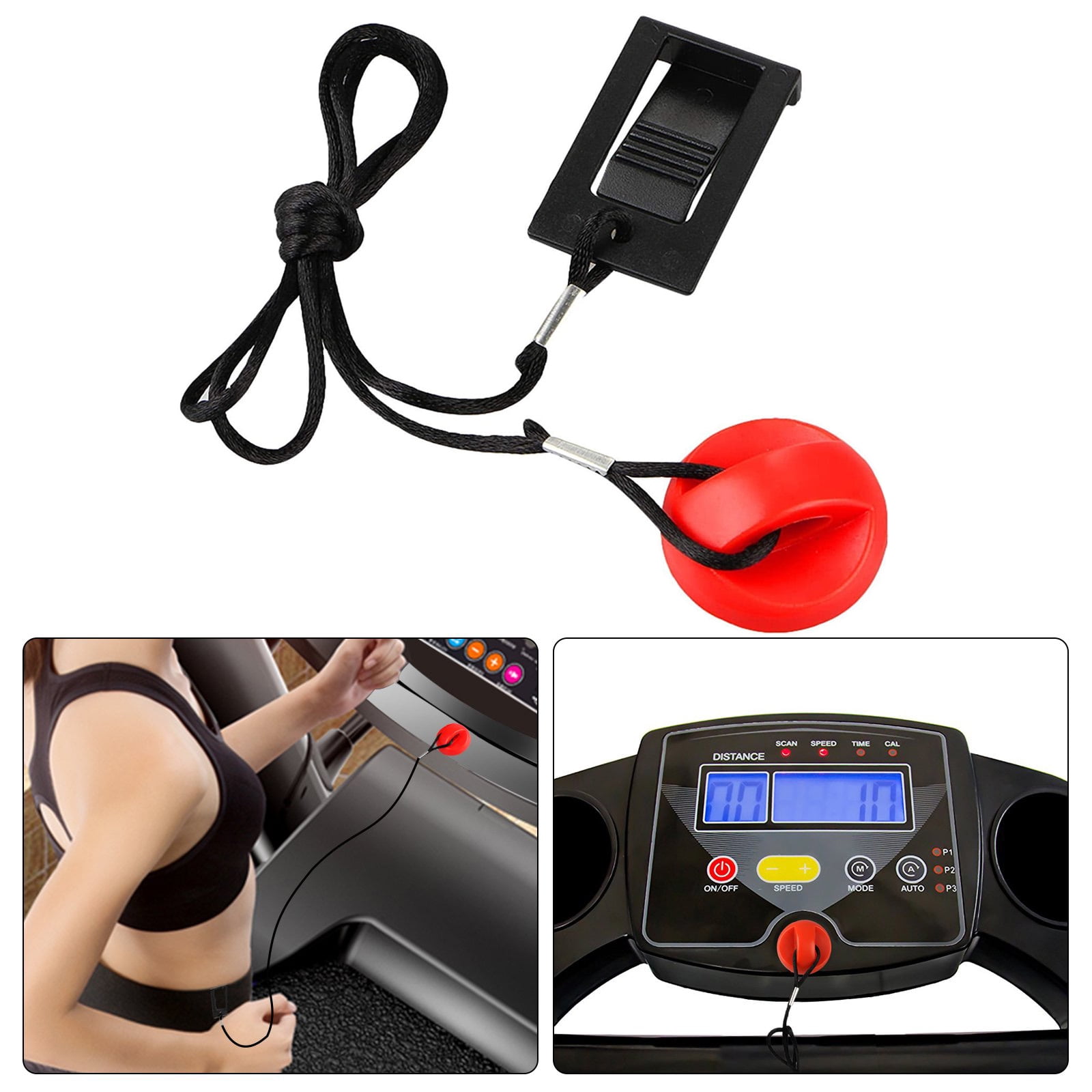 Q6M5 Running Machine Safety Key Treadmill Magnetic Switch Lock Fitness Red H2C2 
