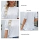 thumbnail image 4 of Tops de manga corta abombada para mujer, moda Primavera Verano, cuello redondo, blusa informal de manga corta para mujer, Tops blancos XXL, 4 of 5