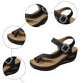 thumbnail image 4 of Rokment Sparkly Rhinestones Orthopedic Flip Flops Walking Sandals for Women Comfortable Leather Arch Support Platform Wedge Dressy Summer Shoes Black Size 6, 4 of 5