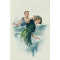 thumbnail image 2 of John E. Sutcliffe 13x18 Black Ornate Wood Framed Double Matted Museum Art Print Titled - Young Man Splashing a Young Woman with Water at the Beach (1913), 2 of 5