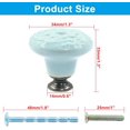 thumbnail image 2 of Piutouyar Sky Blue Ceramic Knobs - Retro & Modern Drawer & Cabinet Knobs, 34mm / 1.3Inch Diameter (15Pcs), 2 of 4