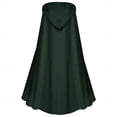 thumbnail image 4 of YOIAVAIOY Renaissance Medieval Gothic Halloween Cloaks for Men Hooded Full Length Front Tie Cape Costume Party Outerwear Army Green S, 4 of 7