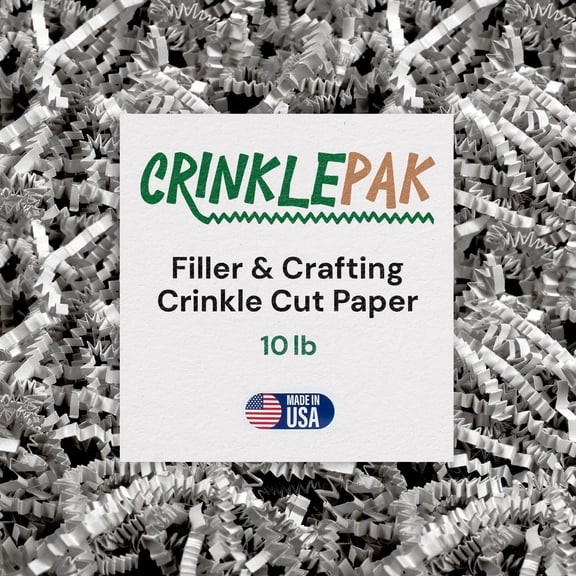 CrinklePak 10 LB USA Made crinkle paper filler | Paper Shred Filler for Shipping packages, Gift Wrap, Great packing paper for gift basket filling, Birthdays, Weddings, and Anniversaries | Gray