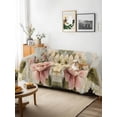 thumbnail image 3 of Farmhouse Pink Floral Sofa Covers for 2-3 Cushion Couch L-Shaped Sectional, Spring Vintage Botanical Flowers Washable Sofa Covers Slipcover for Living Room Furniture, Couch Cover Blanket 71"x134", 3 of 9