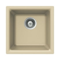 Houzer Quartztone 16 in Sand Granite Composite Dual Mount Topmount or Undermount Single Bowl Bar Sink - E-100 SAND