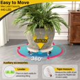 thumbnail image 2 of Soporte para plantas con ruedas ajustable de 15 a 22 unidades con ruedas giratorias bloqueables de 420 libras para macetas grandes de interiores y ext, 2 of 7