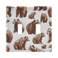 thumbnail image 2 of 3 Gang Light Switch Cover Plate Cute Brown Bears Wall Plate Decorate Electrical Outlet Cover Plates 4.56”x4.48”, 2 of 8