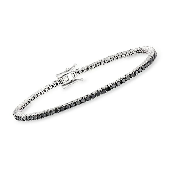 Ross-Simons 3.00 ct. t.w. Black Diamond Tennis Bracelet in Sterling Silver, Women's, Adult