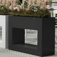thumbnail image 3 of WAASOSCON Tall and Long Metal Planter Long Rectangular Flower Box Planter Metal Texture Outside Flower Box for Commercial Streets Decks Gardens Courtyards Balconies and Front Porches great, 3 of 7
