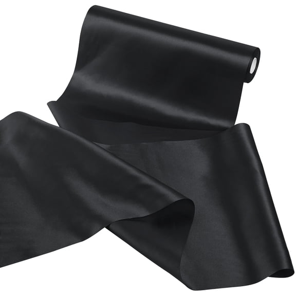 THEGLY Black Satin Ribbon 14 Inch 25 Yards Fabric Large Silk Ribbon for Gift Wrapping Opening Chair Sash Table Hair Car Bows Sewing Craft