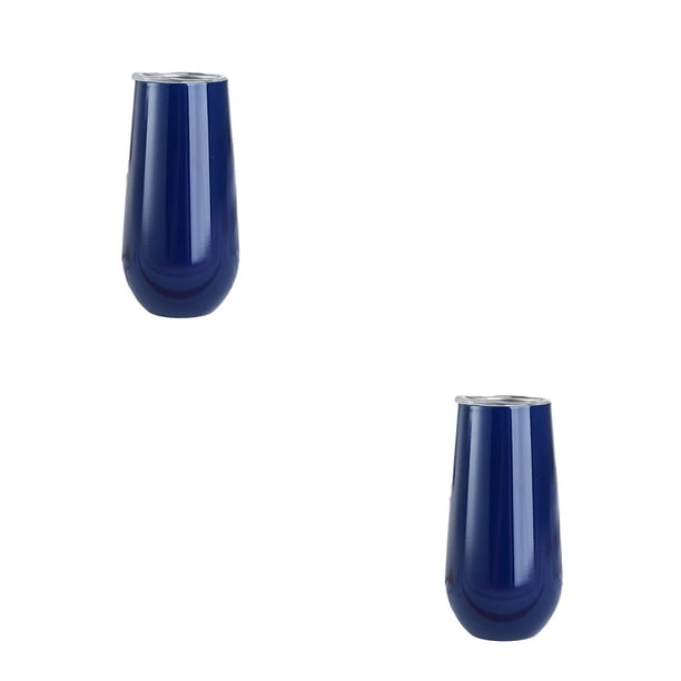 Monstrate Copas de cóctel, estructura firme de varios colores, flauta de champán, vaso tostado, vaso de vino para beber, azul oscuro brillante Azul oscuro brillante arpox.180ml 2piezas