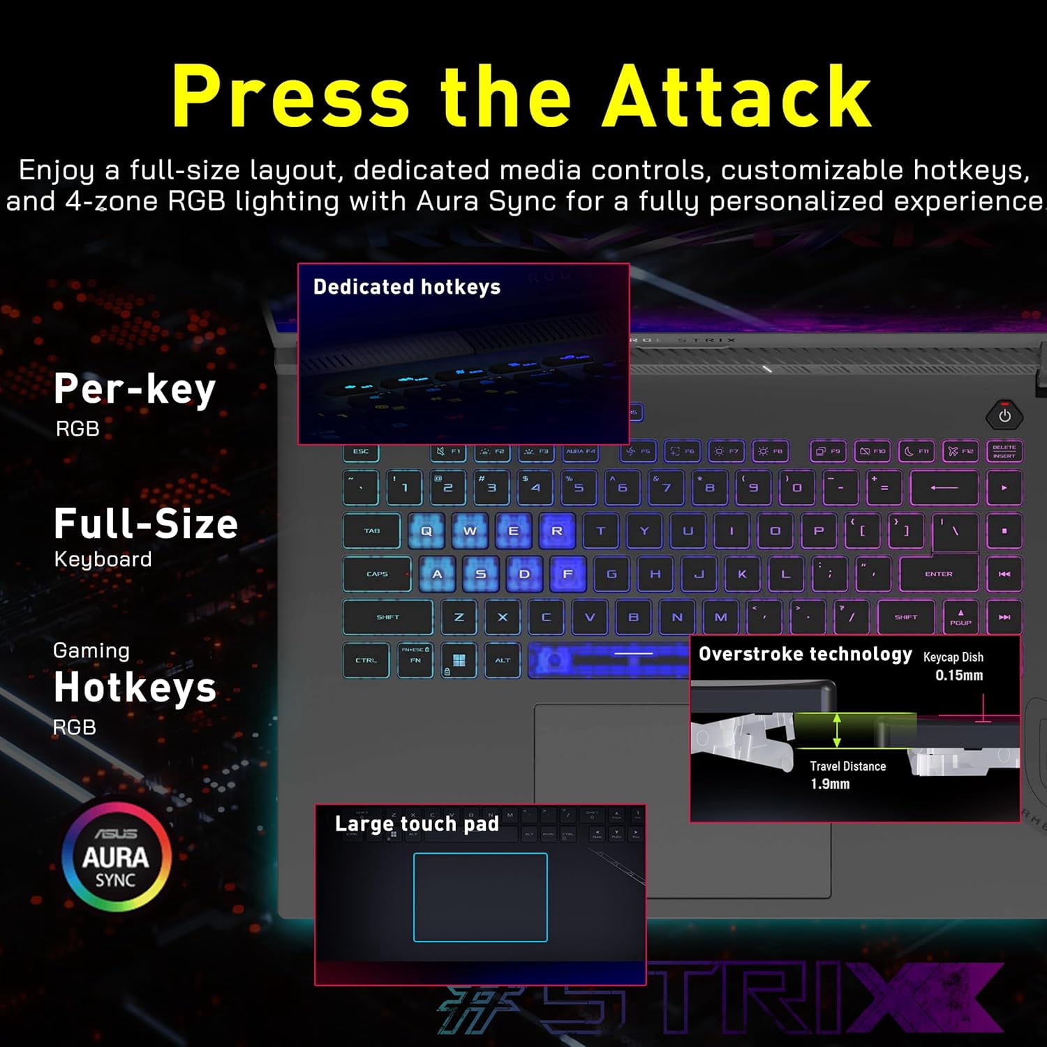 ASUS ROG Strix G16 16" WUXGA 165Hz Gaming Laptop, GeForce RTX 5070 8GB GDDR7, AMD Ryzen 9 8940HX, 16GB DDR5, 2TB Storage (1TB SSD+1TB Docking Station Set), 4-Zone RGB Backlit Keyboard, Win 11, Gray