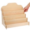 thumbnail image 5 of KAKOWELY Tiered Greeting Card Display Stand Wooden Sticker Display Stand Table Display Trade Shows Rack Portable Card Display Rack for Vendors Retail Counter,15.75X"X14.17"X10.43", 5 of 5