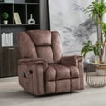 thumbnail image 2 of Manual Massage Recliner Chairs with Heat for Living Room, Overstuffed Breathable Fabric Reclining Chair with Side Pockets and USB ports, Single Sofa Home Theater Seating, 2 of 5