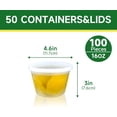 thumbnail image 2 of 50 Set 16 oz Deli Containers with Lids, Leak-Proof BPA Free Plastic Take Out Bowls, Food Storage Containers for Takeout Meal Prep Storage, Freezer, Microwave & Dishwasher Safe, 2 of 5