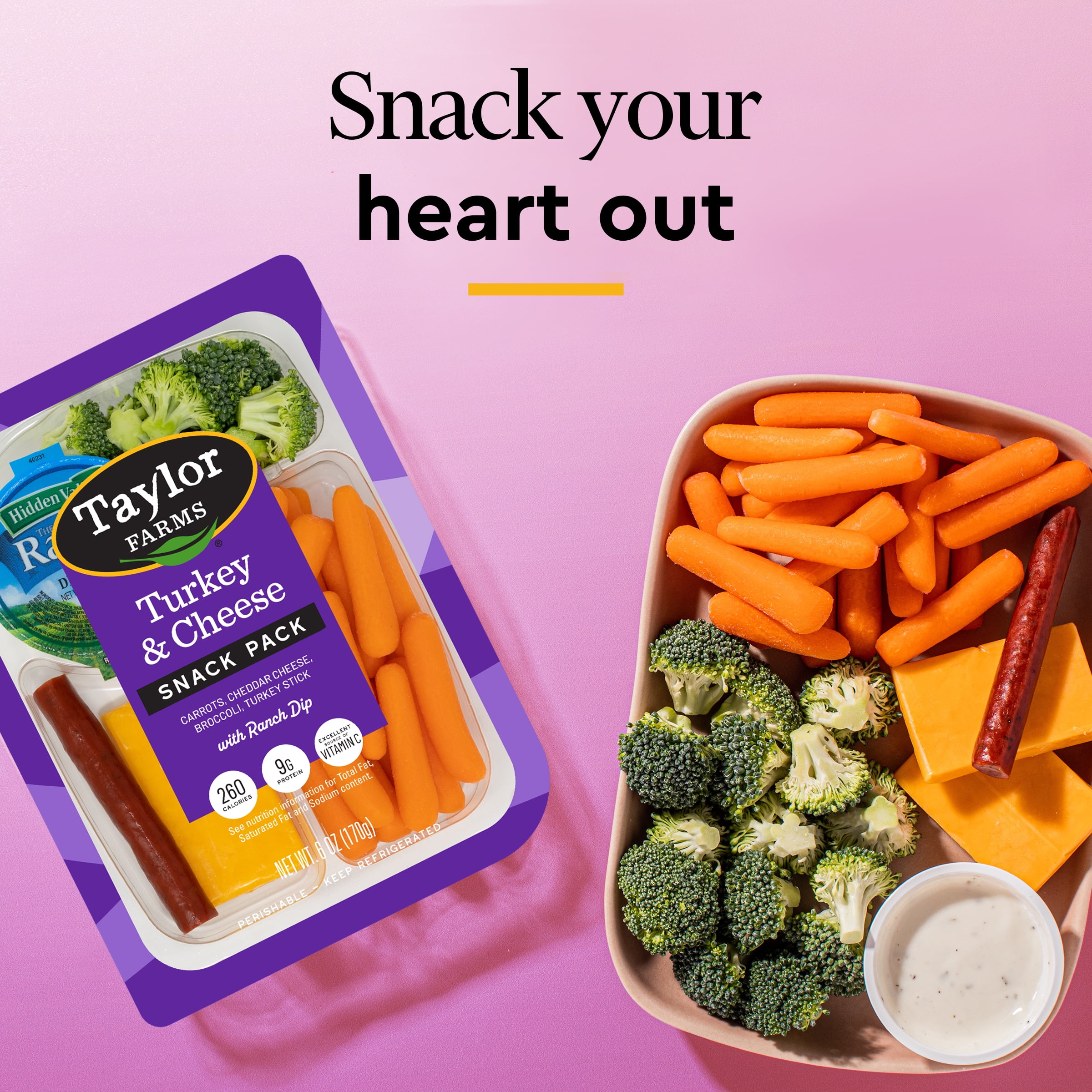 Taylor Farms Turkey & Cheddar Snack Tray, 6 oz, Refrigerated