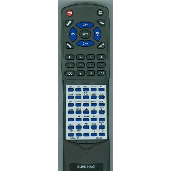 Replacement Remote for Craig CVD401RC, CVD401
