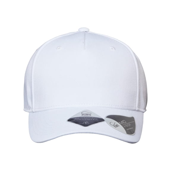 Atlantis Headwear B98295000 Sustainable Five-Panel Cap, White - Adjustable Size
