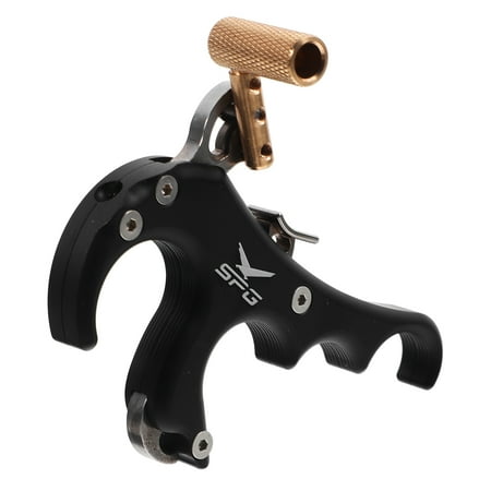 Archery Finger Protector Bow Release Aid Compound Bow Accessory (Black)