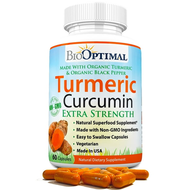 BioOptimal Turmeric Curcumin, Organic Turmeric Capsules, 60 Day Supply