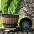 thumbnail image 2 of Flower Pots, Whiskey Barrel Flower Pots,(3PCS),30cm, 2 of 5