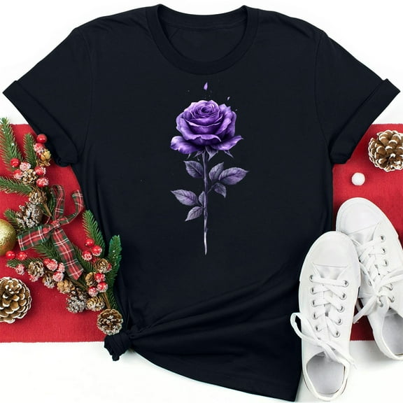 Fartey Women's Summer Tops Clearance Fashion Valentine's Day Print Short Sleeve T Shirts Casual Basic Going Out Crew Neck Tee Shirts Novelty Florals Graphic Tees Black S-3XL