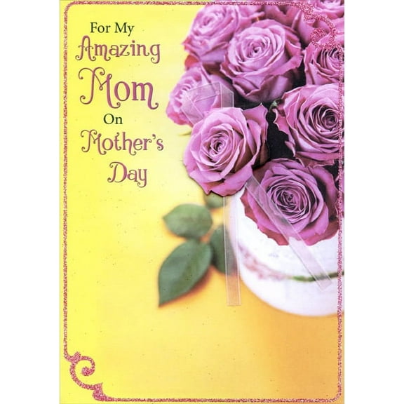 Designer Greetings Tip On Pink Rose and Pink Ribbon Handmade: Mom Mother's Day Card