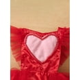 thumbnail image 4 of Bagilaanoe Newborn Baby Girl Valentine’s Day Rompers Dress Heart Print Fly Sleeve Bodysuit Tulle Skirt 3M 6M 12M 18M 24M Infant Patchwork One Piece Jumpsuit, 4 of 9