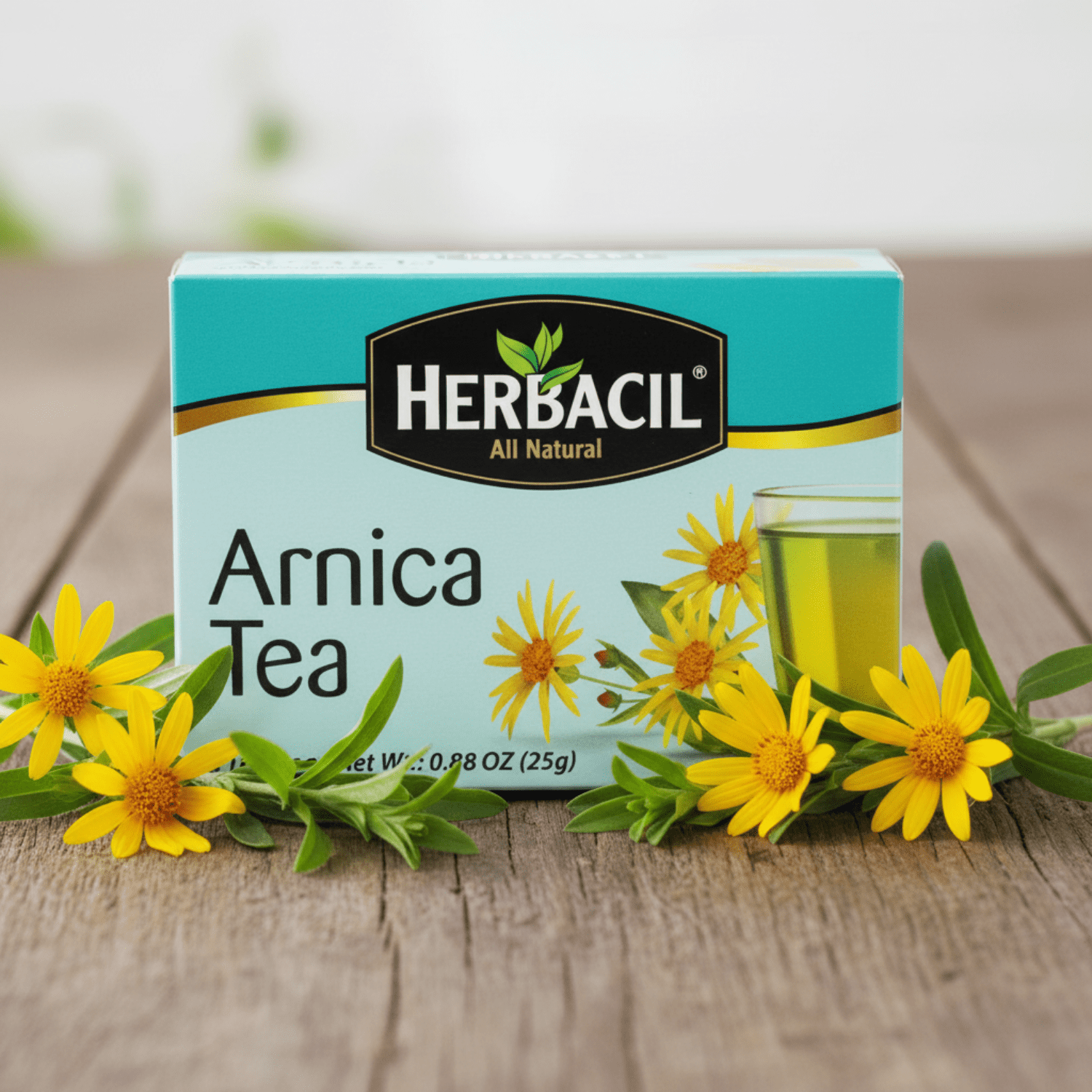 Herbacil Arnica Herbal Tea Bags, 25 Count, Caffeine Free