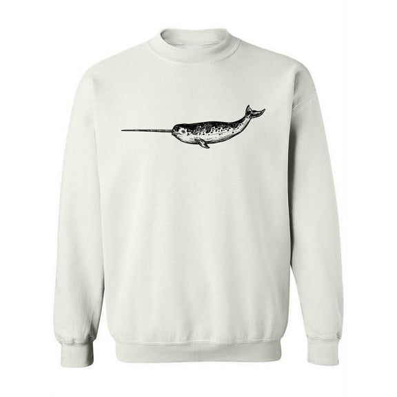 Narwhal Sketch Sweatshirt Women -Image by Shutterstock, Female Large