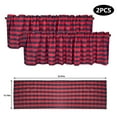 thumbnail image 2 of Kitchen Valances for Windows, 2 Pack Buffalo Plaid Valance Curtains, Short Checkered Farmhouse Living Room Window Treatment Decor, 16" x 56", Red - Black Curtains, 2 of 7