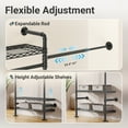 thumbnail image 6 of Timate S3X Closet System, Expandable Wall Mounted Closet System with 6 Adjustable Shelves & 4 Expandable Hanger Rods, Industrial Pipe Clothing Rack for Hanging Clothes, Fits Spaces 5'11" - 8'9, Black, 6 of 9