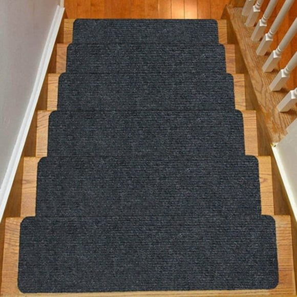 Candyn Non-slip Carpet Solid Wood Rugs Stair Treads Floor Indoor Protectors Device Wash Mat Dark Gray