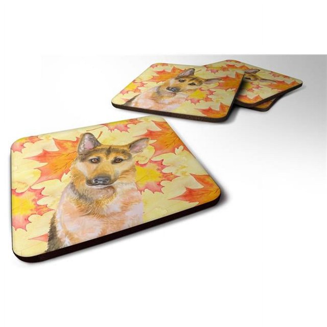 Carolines Treasures BB9972FC German Shepherd No. 2 Fall Foam Coaster, Set of 4